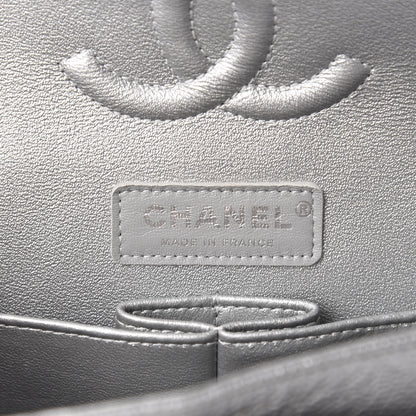 Chanel Metallic Caviar Quilted Medium Double Flap Silver 9 of 12
