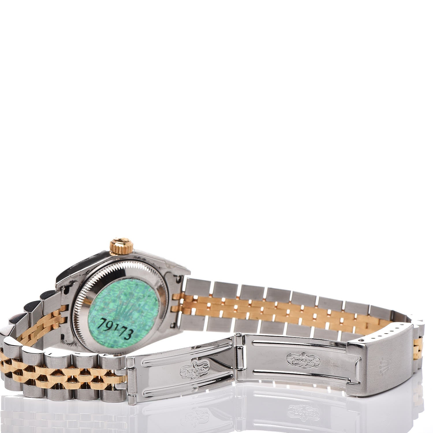 Rolex Stainless Steel 18K Yellow Gold 26mm Oyster Perpetual Datejust Watch White Roman 79173 6 of 6