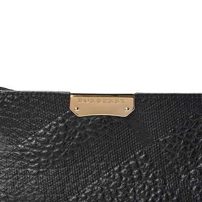 Burberry Signature Grain Calfskin Check Embossed Small Chichester Crossbody Clutch Bag Black 11 of 11