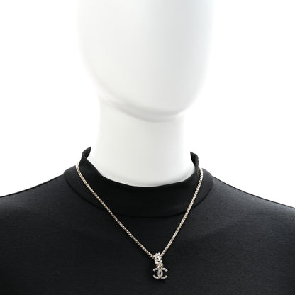 Chanel Crystal CC Pendant Necklace Gold 2 of 5