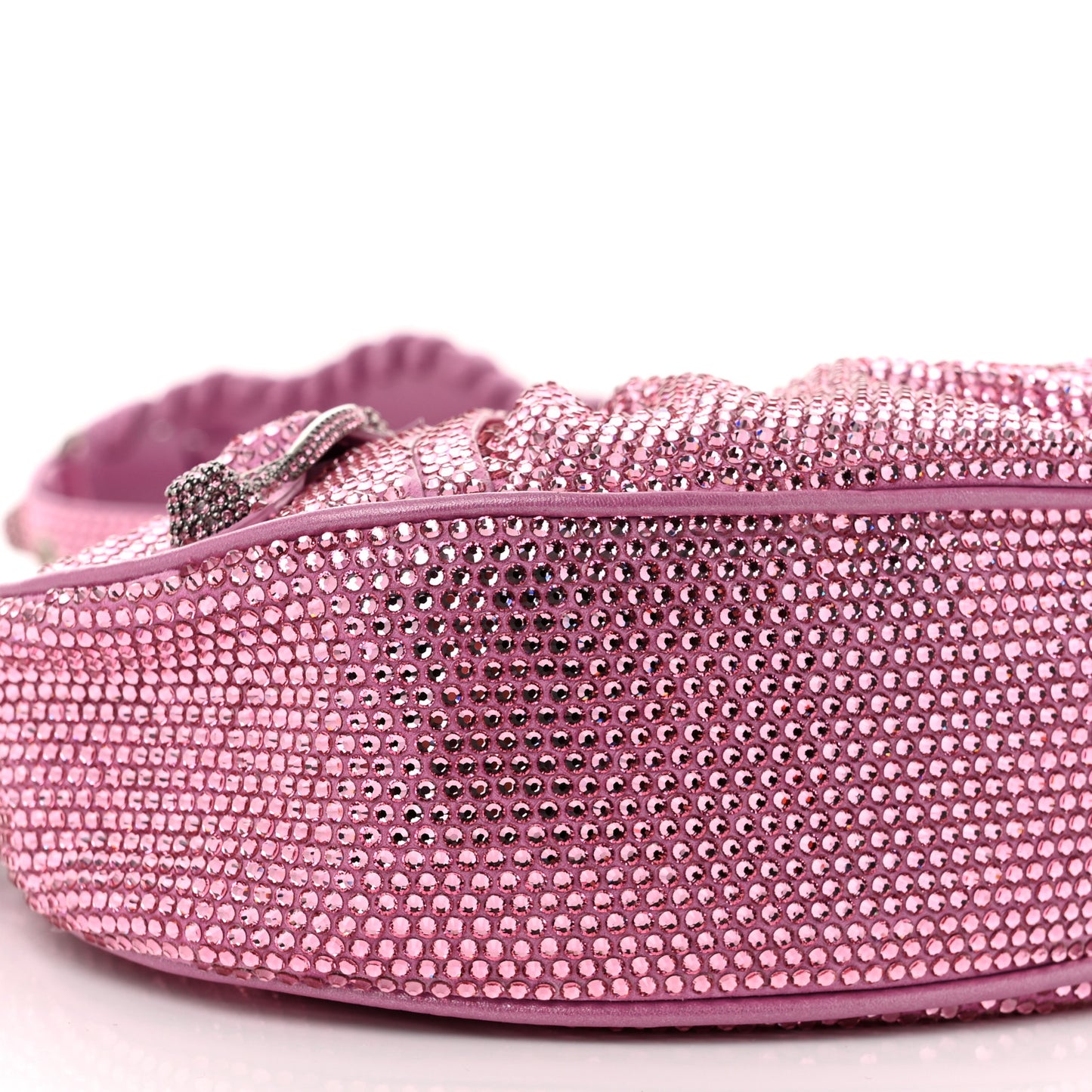 Strass Suede Le Cagole Shoulder Bag XS Taffy Light Pink