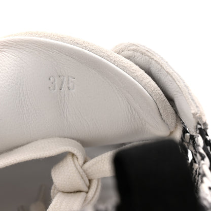 Hermes Braided Silk Sneakers 37.5 Black White 9 of 10