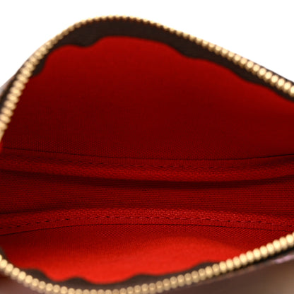 Louis Vuitton Damier Ebene 2019 Christmas Animation Mini Pochette Accessories Red 5 of 7