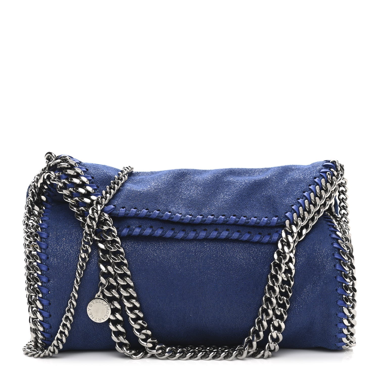 Stella McCartney Shaggy Deer Mini Falabella Fold Over Tote Blue 1 of 10