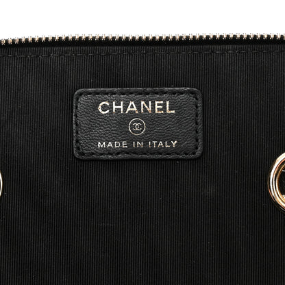 Chanel Lambskin Crochet Quilted Small Vanity Case With Chain Black 6 of 11