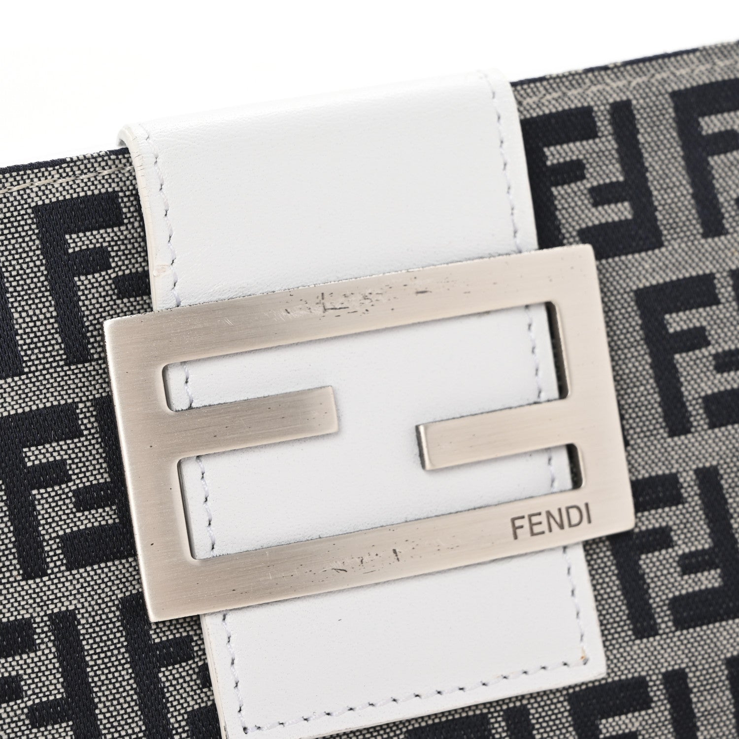 Fendi Zucchino Forever Continental Wallet Navy White 10 of 10