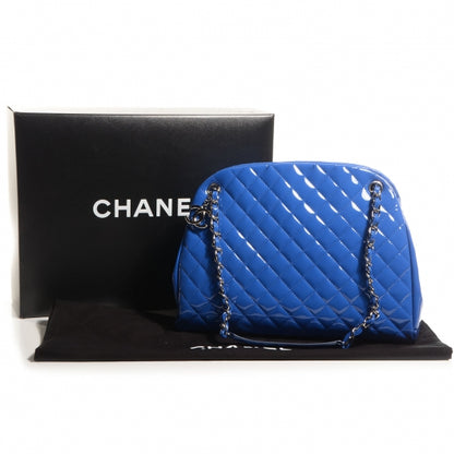 Chanel Patent Quilted Large Just Mademoiselle Bowling Bag Dark Blue 8 of 8