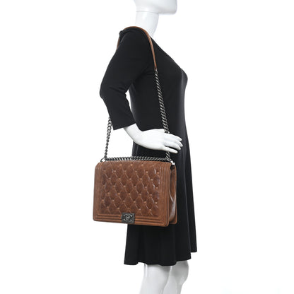 Chanel Nubuck Chesterfield Quilted Large Celtic Boy Flap Brown 2 of 10