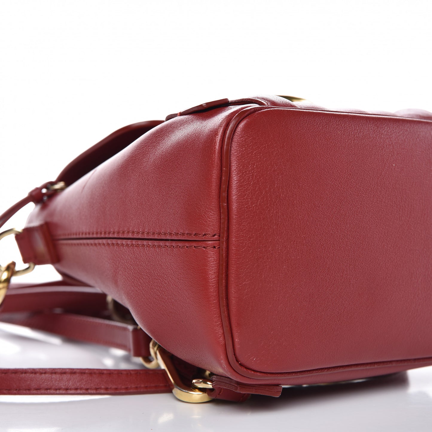 Calfskin Quilted Mini Faye Backpack Dahlia Red