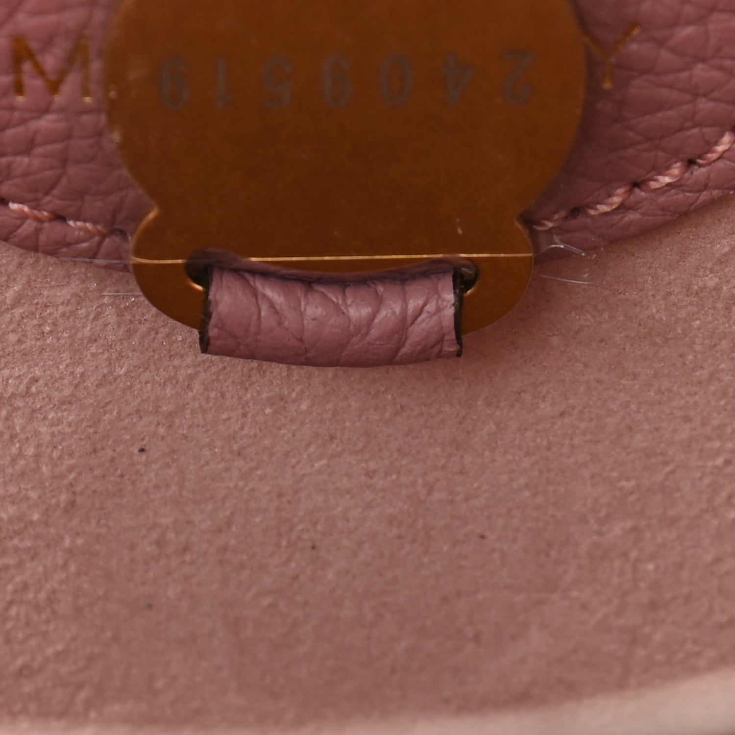 Mulberry Calfskin Goat Medium Lily Flap Dark Blush 7 of 9