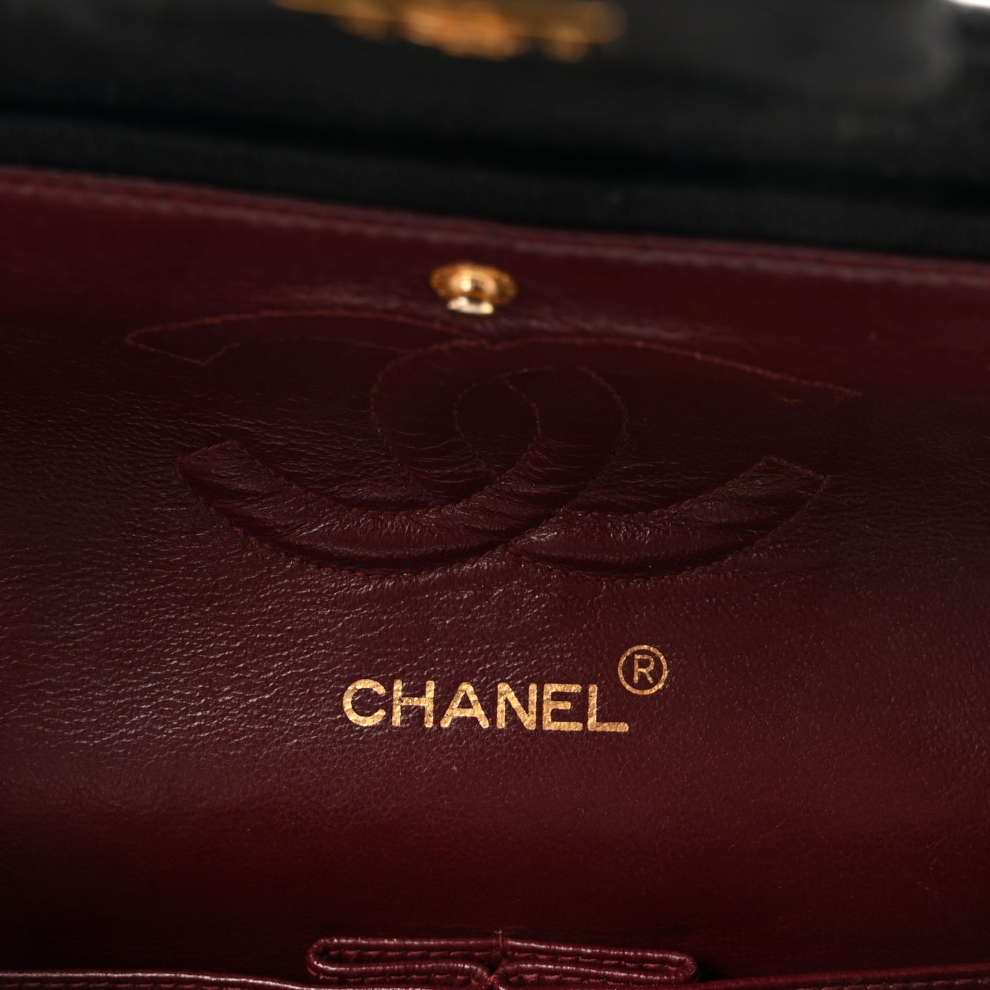 Jersey Quilted Medium Double Flap Black