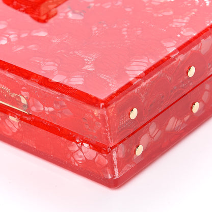 Dolce & Gabbana Plexiglass Lace Dolce Box Clutch Red 9 of 9