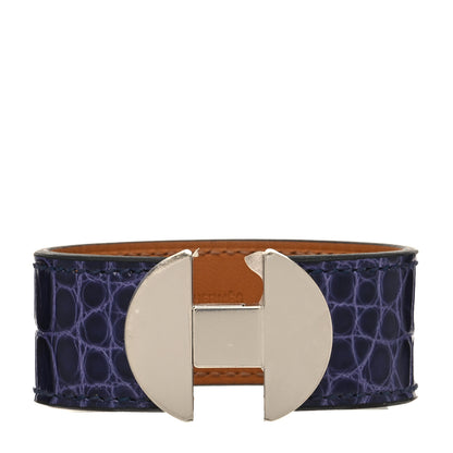 Hermes Shiny Alligator 2002 Bracelet T2 Bleu Encre 1 of 7