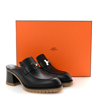 Hermes Calfskin Womens Flore 60 Mules 36 Black 20 of 20