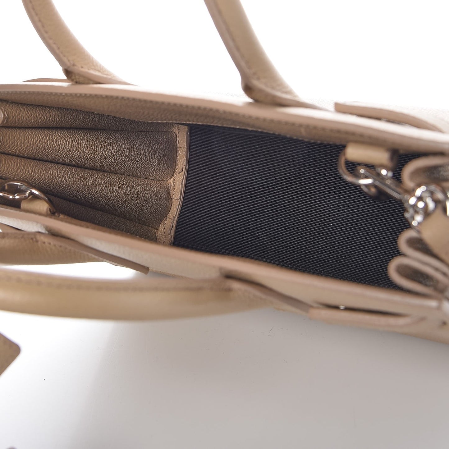 Grained Calfskin Nano Sac De Jour Dark Beige