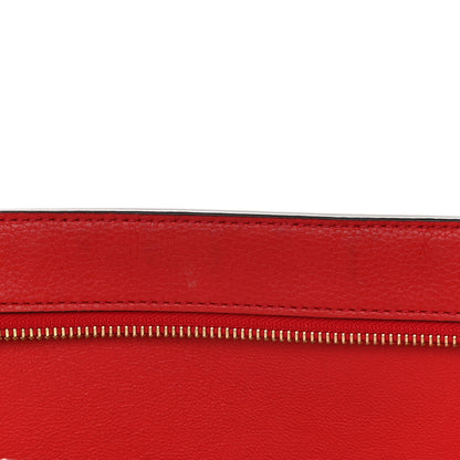 Celine Drummed Calfskin Suede Medium Trapeze Coquelicot 17 of 28