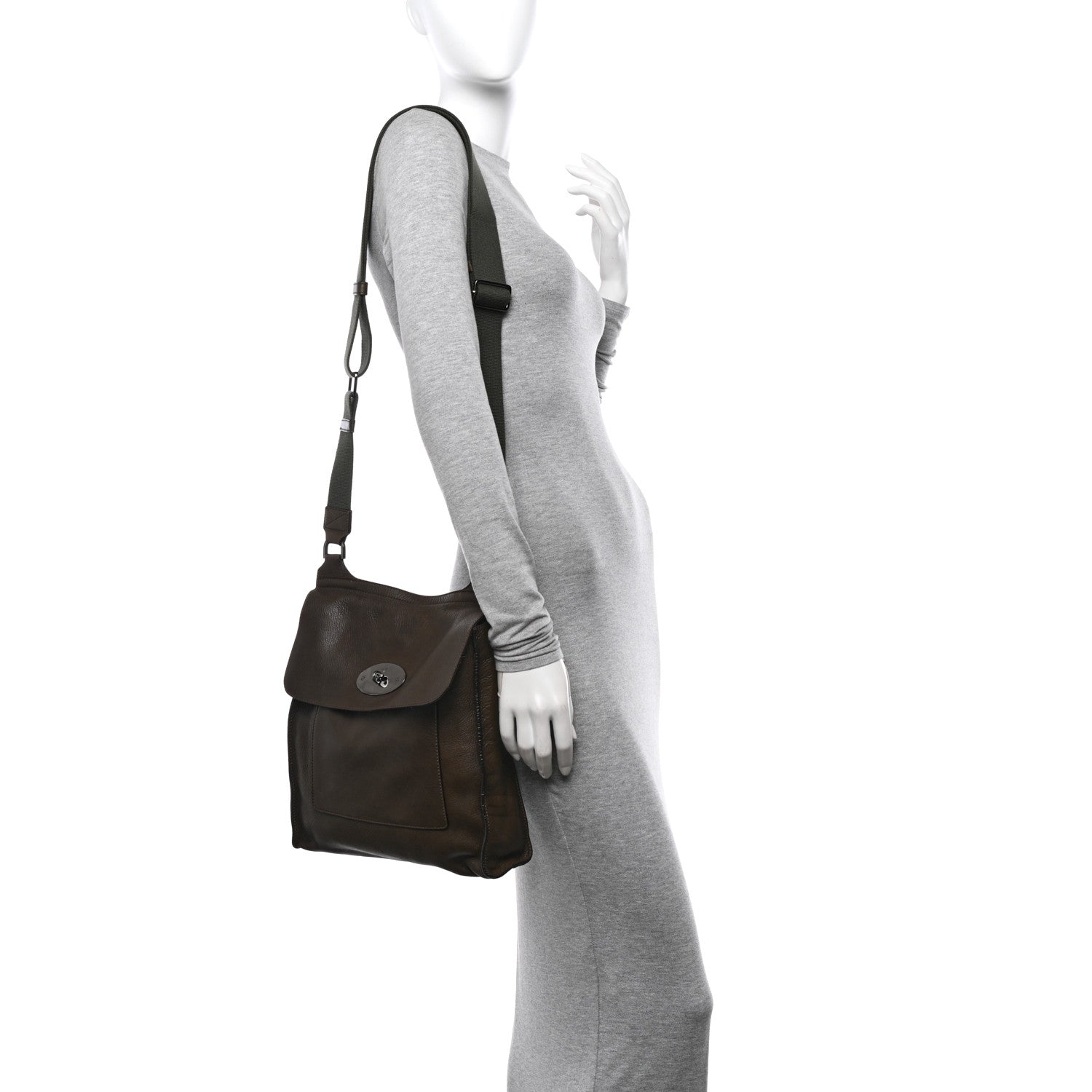 Mulberry Natural Grain Calfskin Antony Messenger Crossbody Green 2 of 11