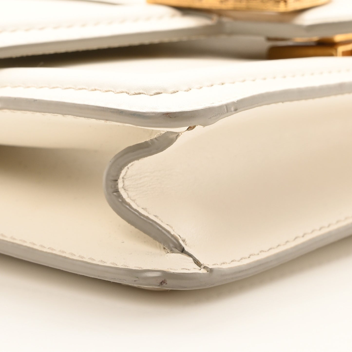 DOLCE GABBANA Smooth Calfskin Small DG Amore Envelope Bag White