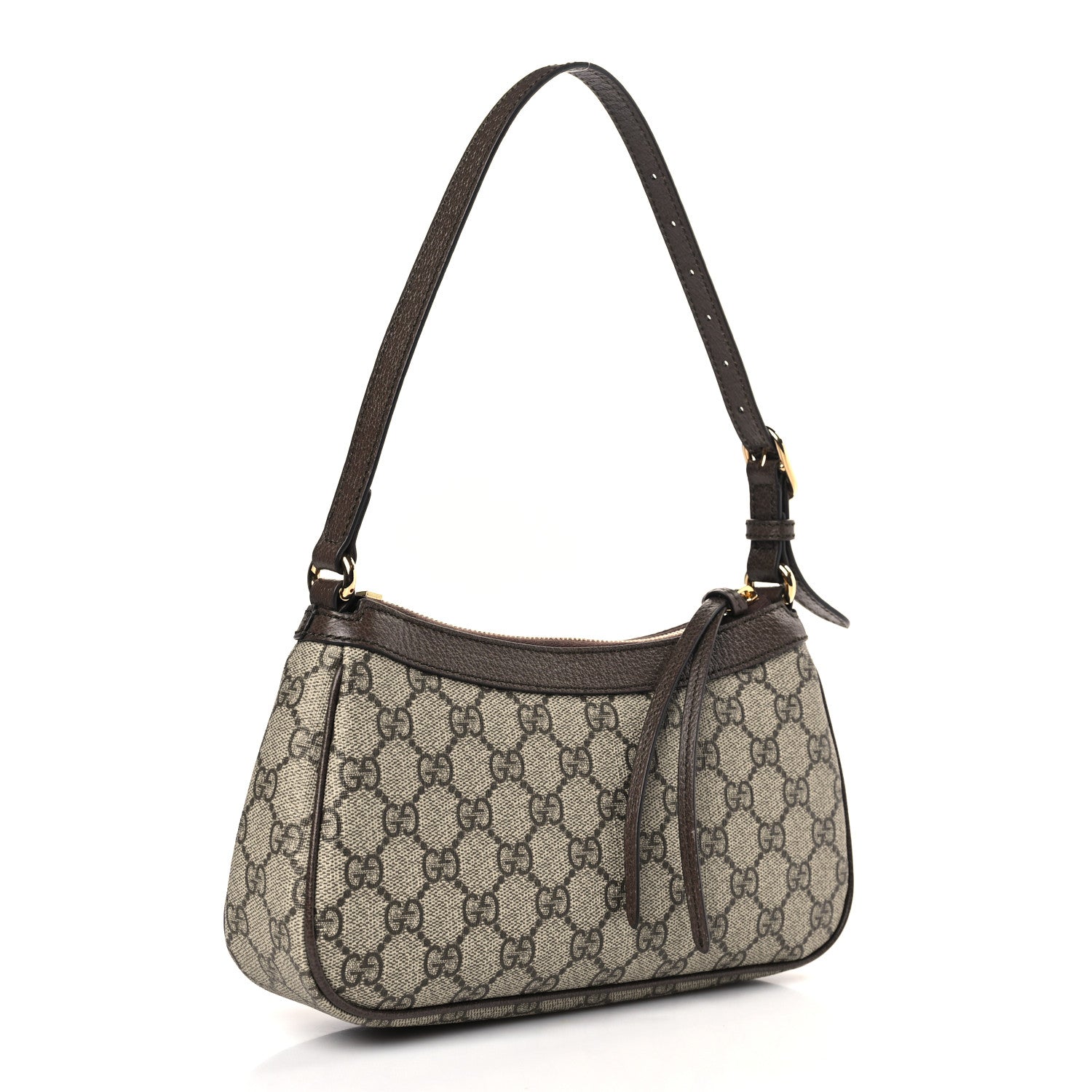 Gucci GG Supreme Monogram Textured Dollar Calfskin Small Ophidia Hobo Beige Ebony New Acero 3 of 9
