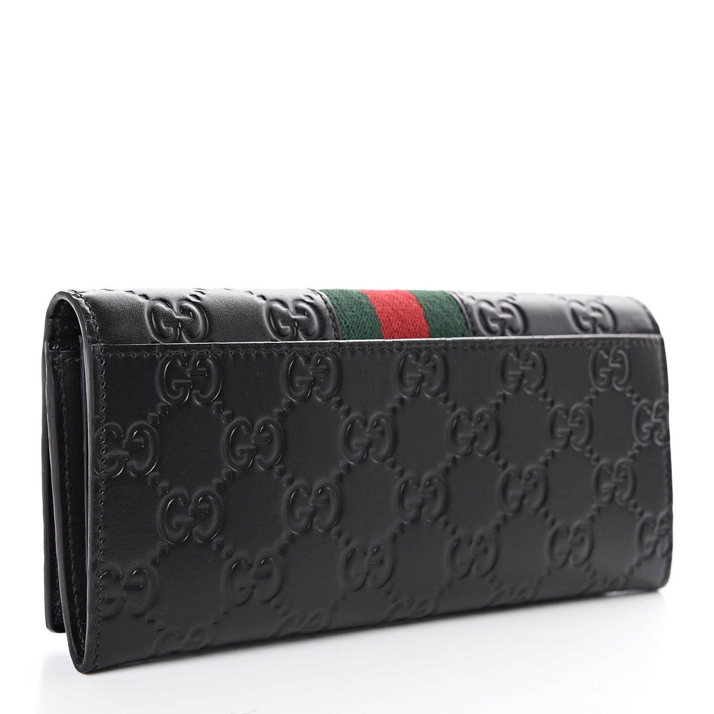 Guccissima Signature Web New Web Continental Wallet Black