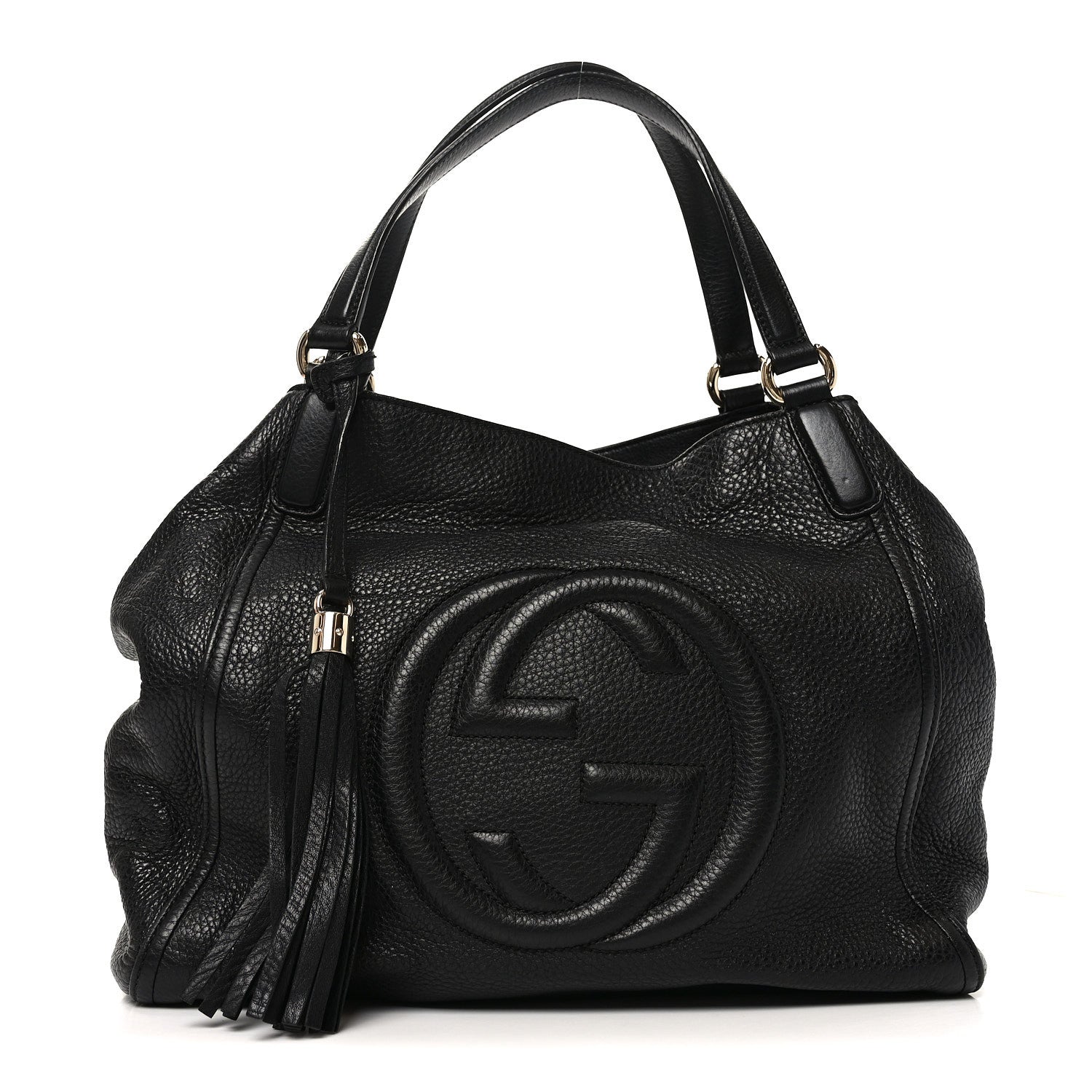 Gucci Pebbled Calfskin Medium Soho Shoulder Bag Black 1 of 9