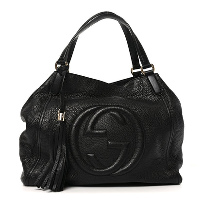 Gucci Pebbled Calfskin Medium Soho Shoulder Bag Black 1 of 9