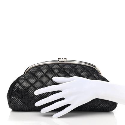 Chanel Lambskin Perforated Timeless Clutch Black 3 of 16