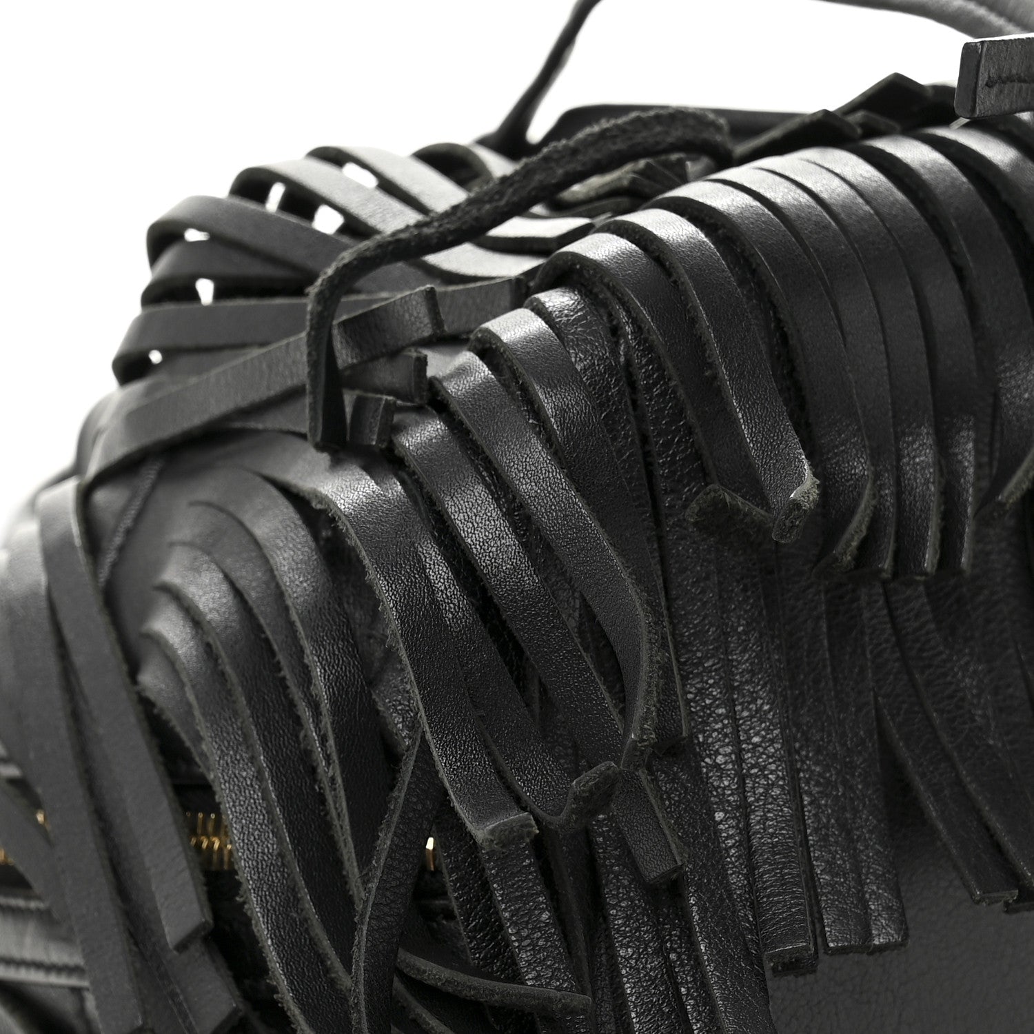 Saint Laurent Calfskin Small Emmanuelle Fringe Bucket Bag Black 9 of 12