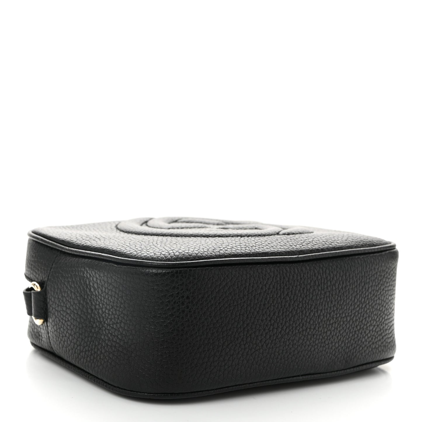 Pebbled Calfskin Small Soho Disco Bag Black
