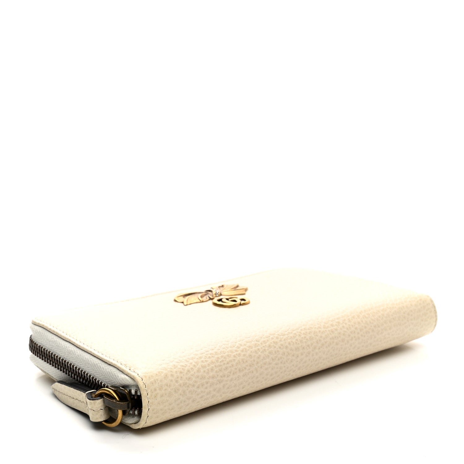 Gucci Calfskin GG Marmont Bow Zip Around Wallet Ivory 4 of 10