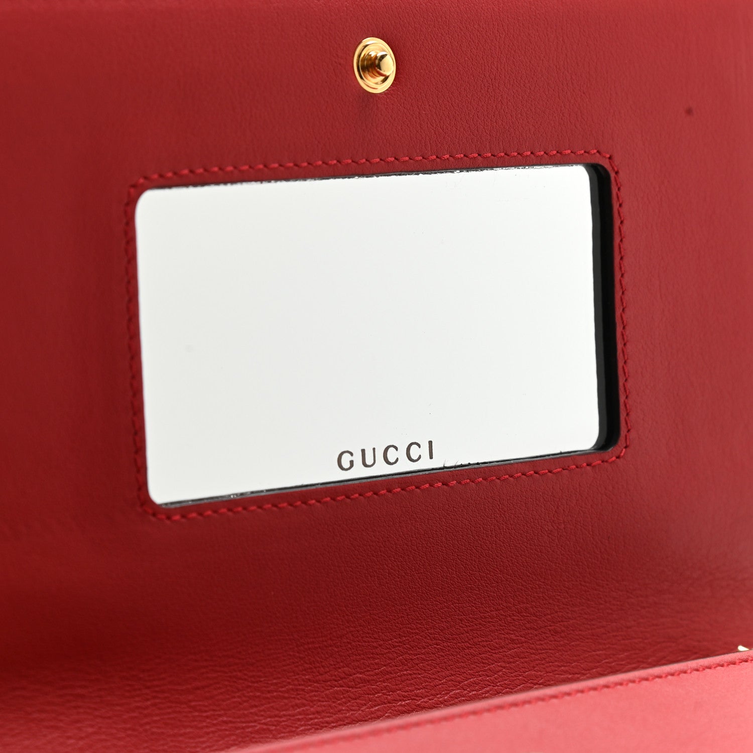Gucci GG Supreme Monogram Apple Chain Wallet Beige Multicolor Lobster Red 7 of 10