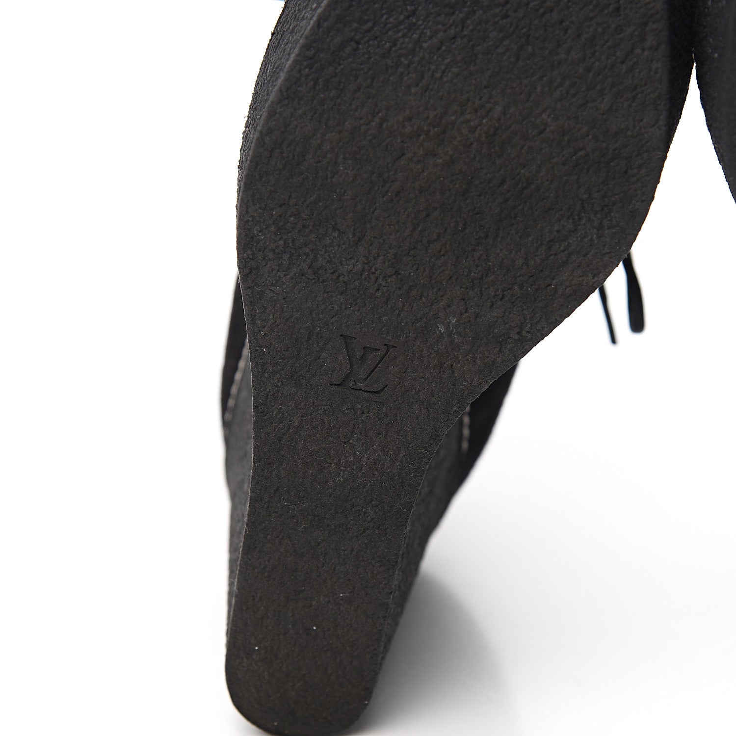 Louis Vuitton Suede Embossed Monogram Frosty Wedge Low Boots 38 Black 6 of 9