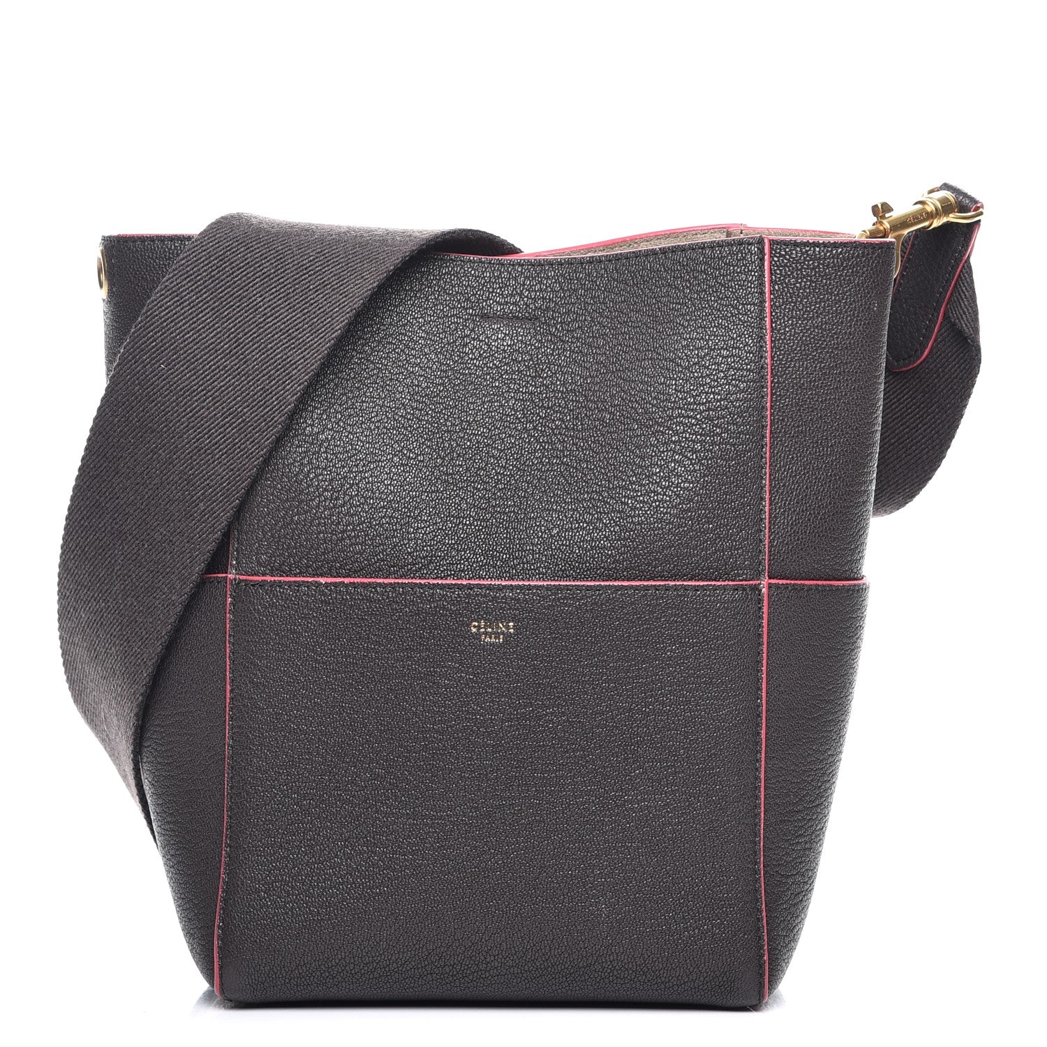 Celine Goatskin Small Sangle Bucket Bag Dark Taupe 1 of 7
