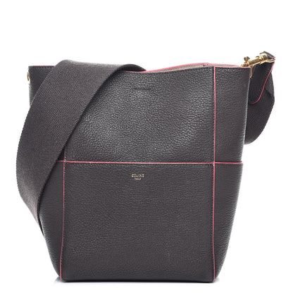 Celine Goatskin Small Sangle Bucket Bag Dark Taupe 1 of 7