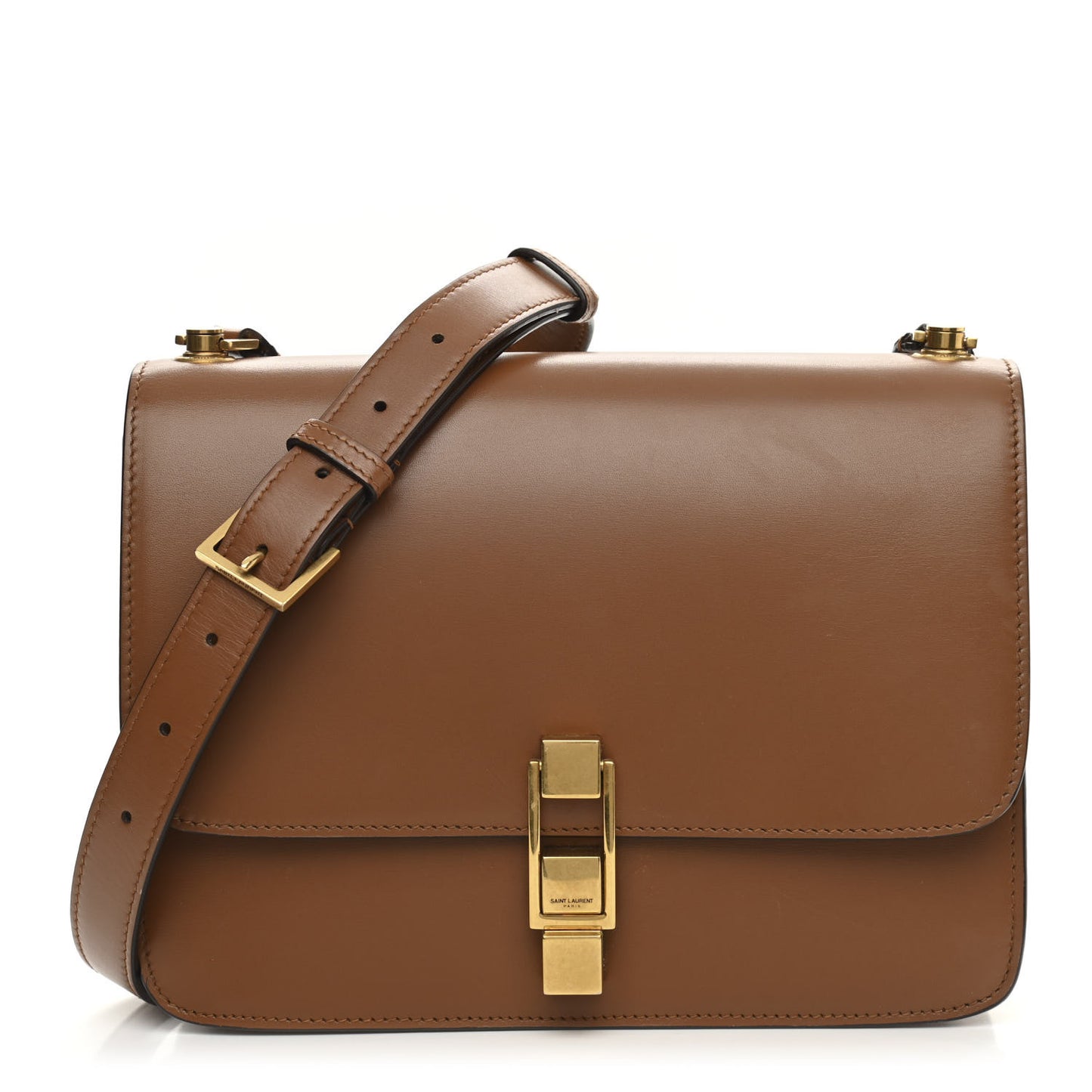 Smooth Calfskin Carre Satchel Brown