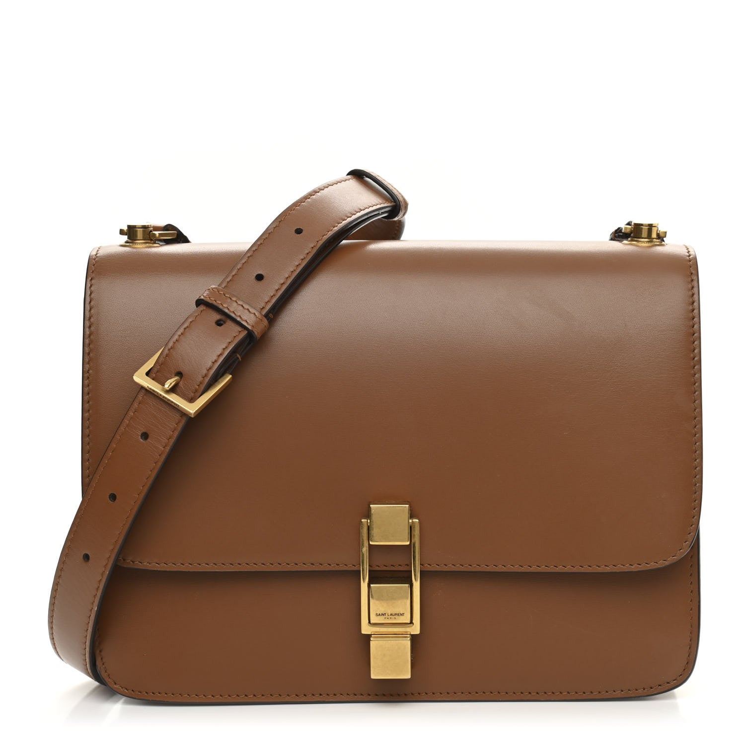 Saint Laurent Smooth Calfskin Carre Satchel Brown 1 of 11