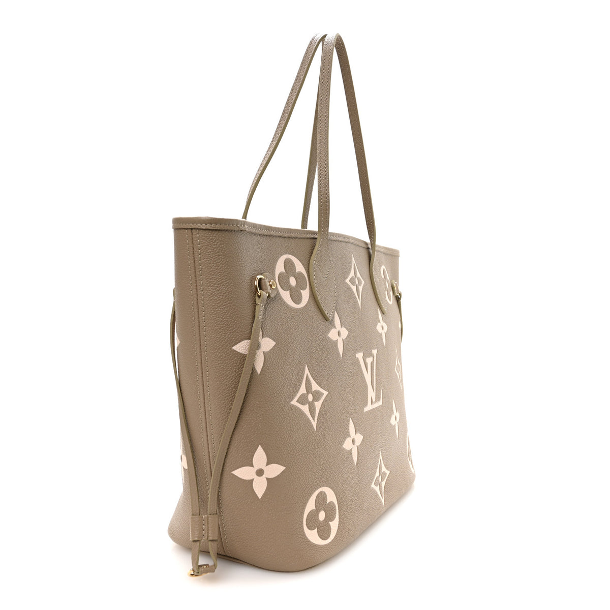 Louis Vuitton Empreinte Monogram Giant Neverfull MM Khaki Cream 3 of 11
