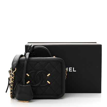Chanel Caviar Quilted Small CC Filigree Vanity Case Black 12 of 12