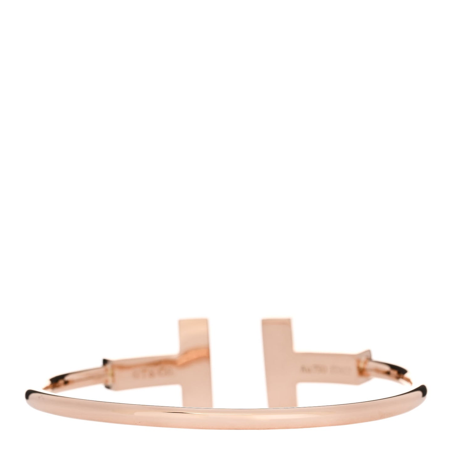 18K Rose Gold T Wide Wire Bracelet