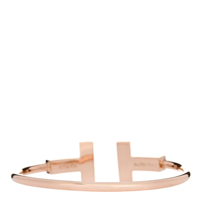 Tiffany 18K Rose Gold T Wide Wire Bracelet 2 of 3