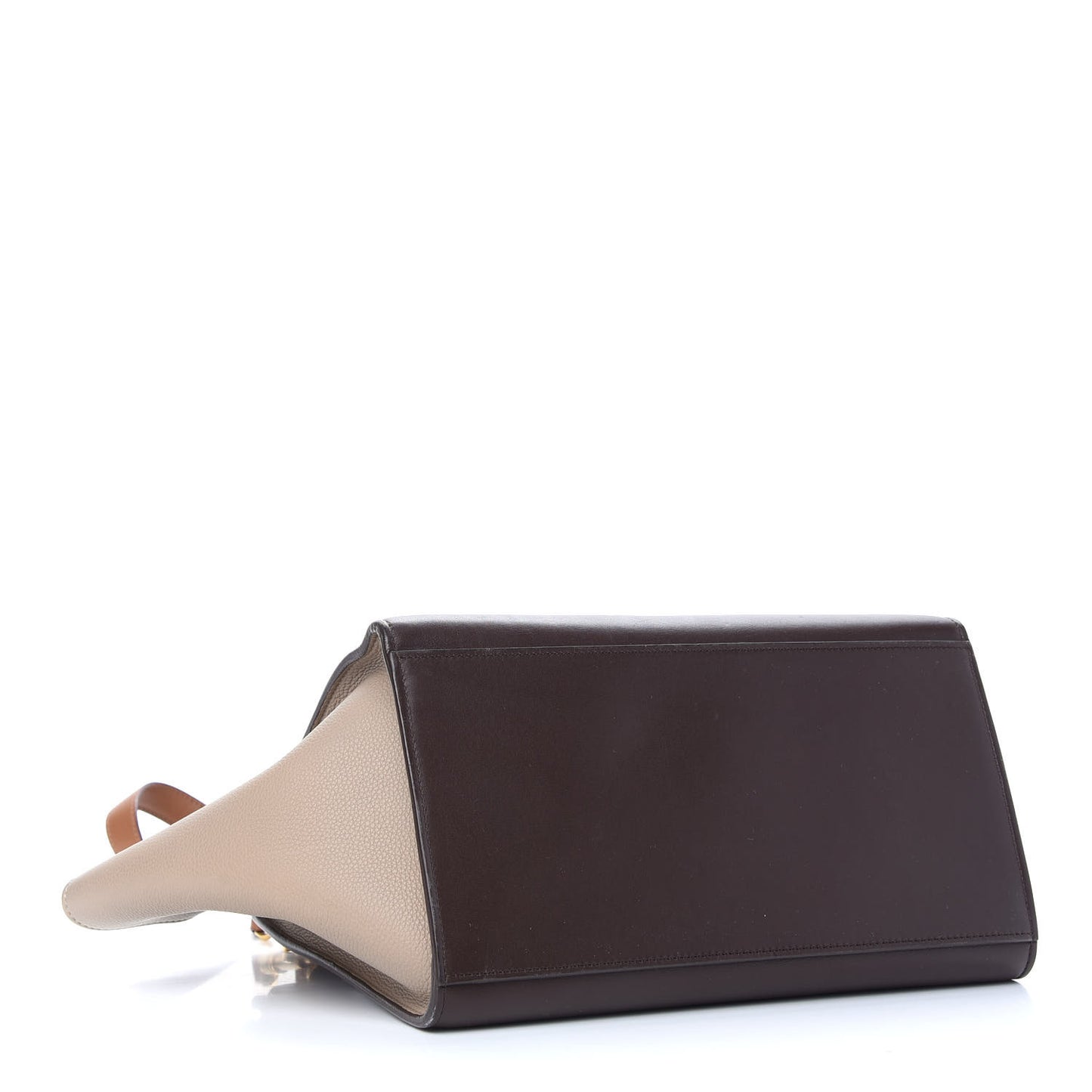 Satin Baby Grained Calfskin Tri-Color Trapeze Tan