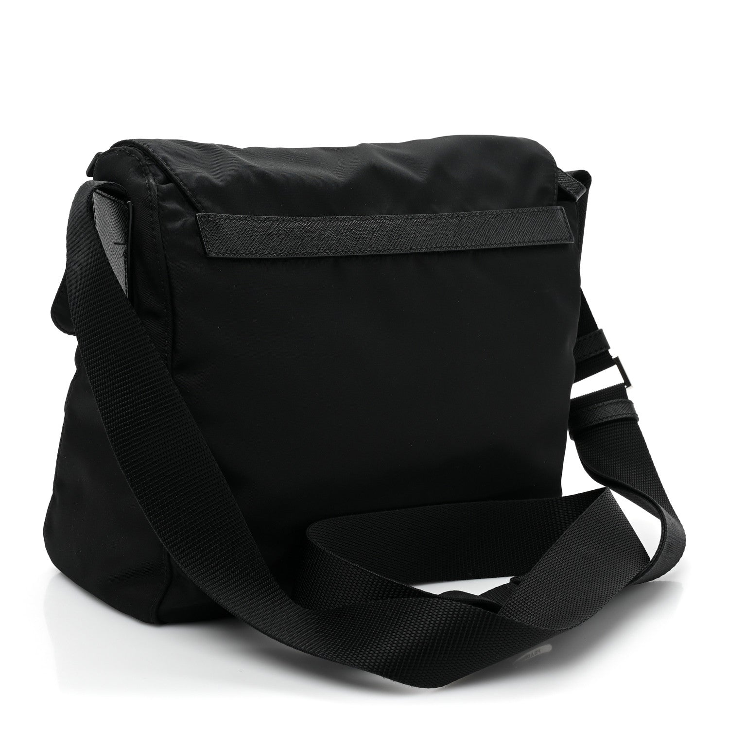 Prada Nylon Vela Saffiano Single Buckle Messenger Shoulder Bag Black 3 of 10