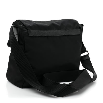 Prada Nylon Vela Saffiano Single Buckle Messenger Shoulder Bag Black 3 of 10