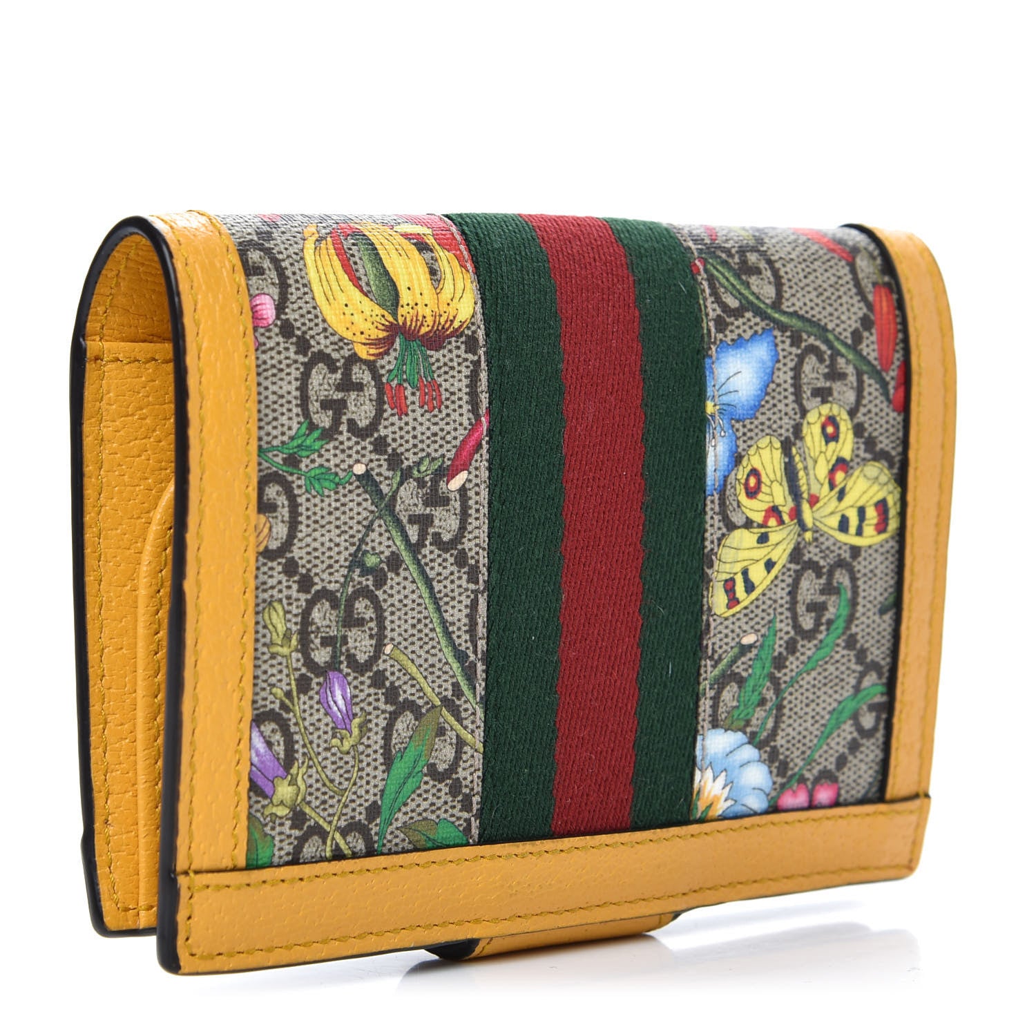 Gucci GG Supreme Monogram Flora Web Ophidia Passport Case Beige Multicolor Crop 3 of 7