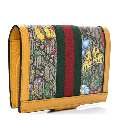 Gucci GG Supreme Monogram Flora Web Ophidia Passport Case Beige Multicolor Crop 3 of 7