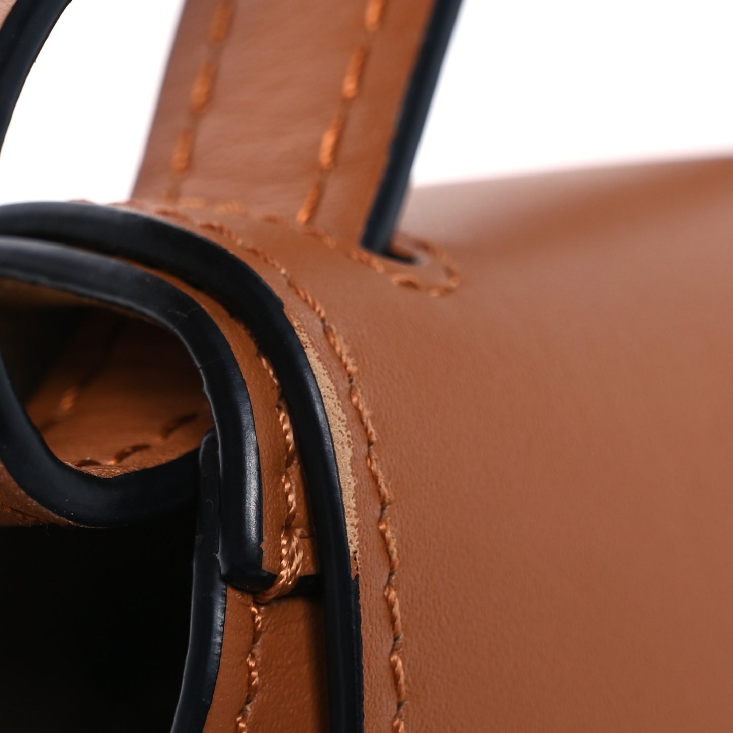 Calfskin Marine Stripe Small Gate Crossbody Bag Tan