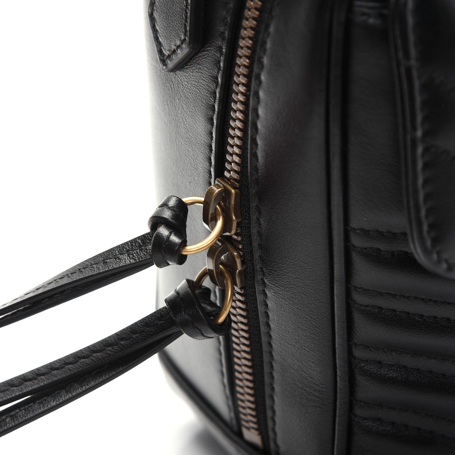 Gucci Calfskin Matelasse Sylvie Web Small GG Marmont Top Handle Shoulder Bag Black 12 of 15