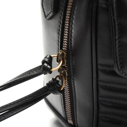 Gucci Calfskin Matelasse Sylvie Web Small GG Marmont Top Handle Shoulder Bag Black 12 of 15