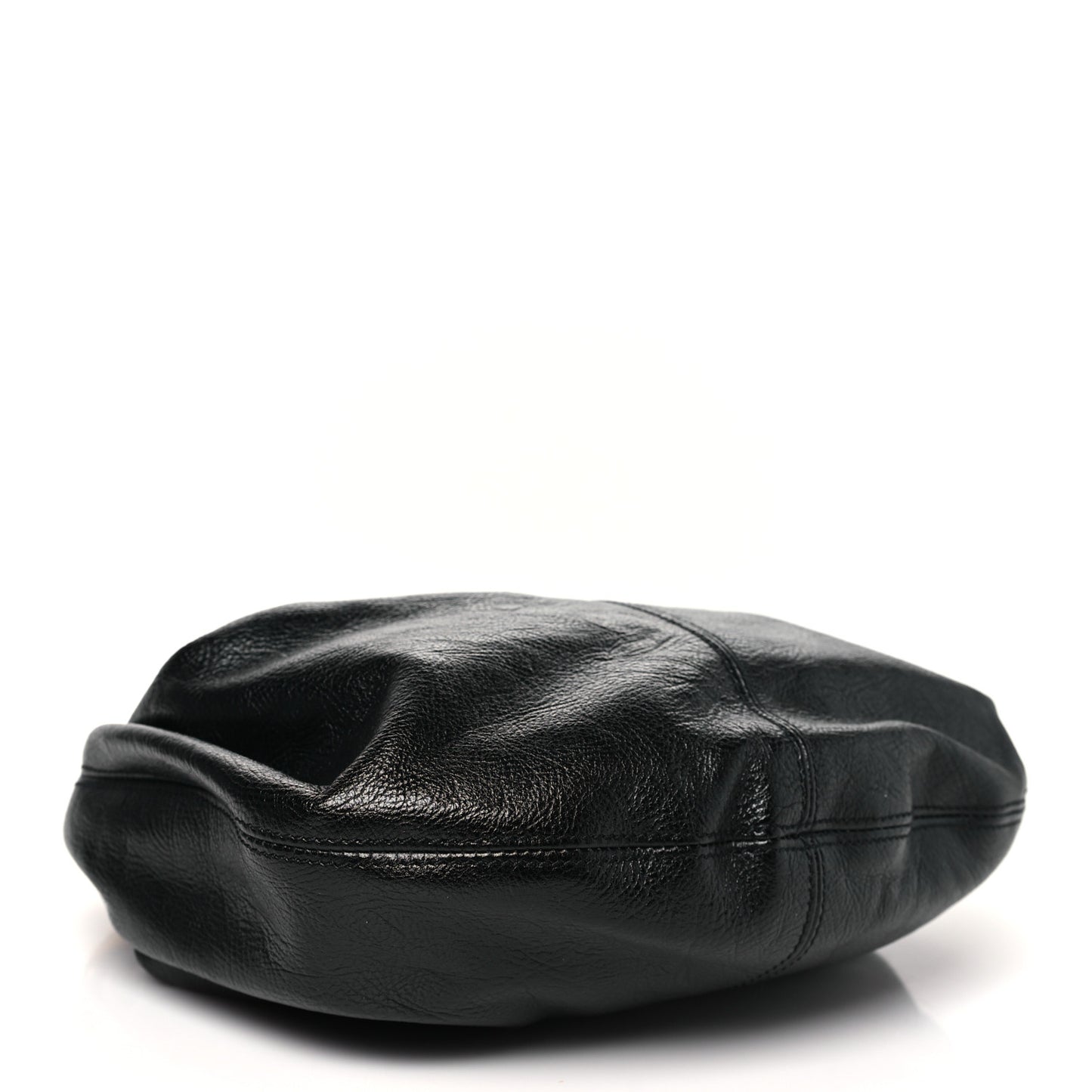 Grained Calfskin Small Bracelet Hobo Bag Black