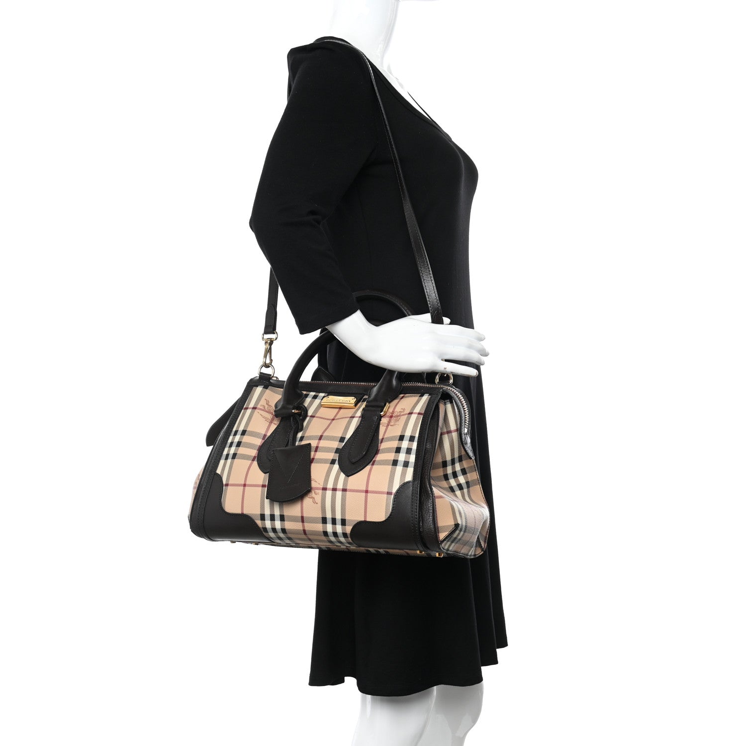 Burberry Haymarket Check Small Gladstone Chocolate 2 of 18